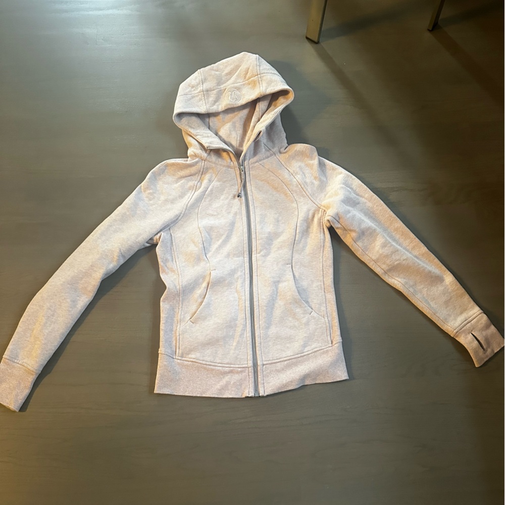 Lululemon zip up scuba hoodie Light Pink Size 4